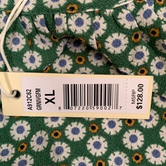 𝅺nwt Max studio green geo floral flowy mini dress - Picture 7 of 7